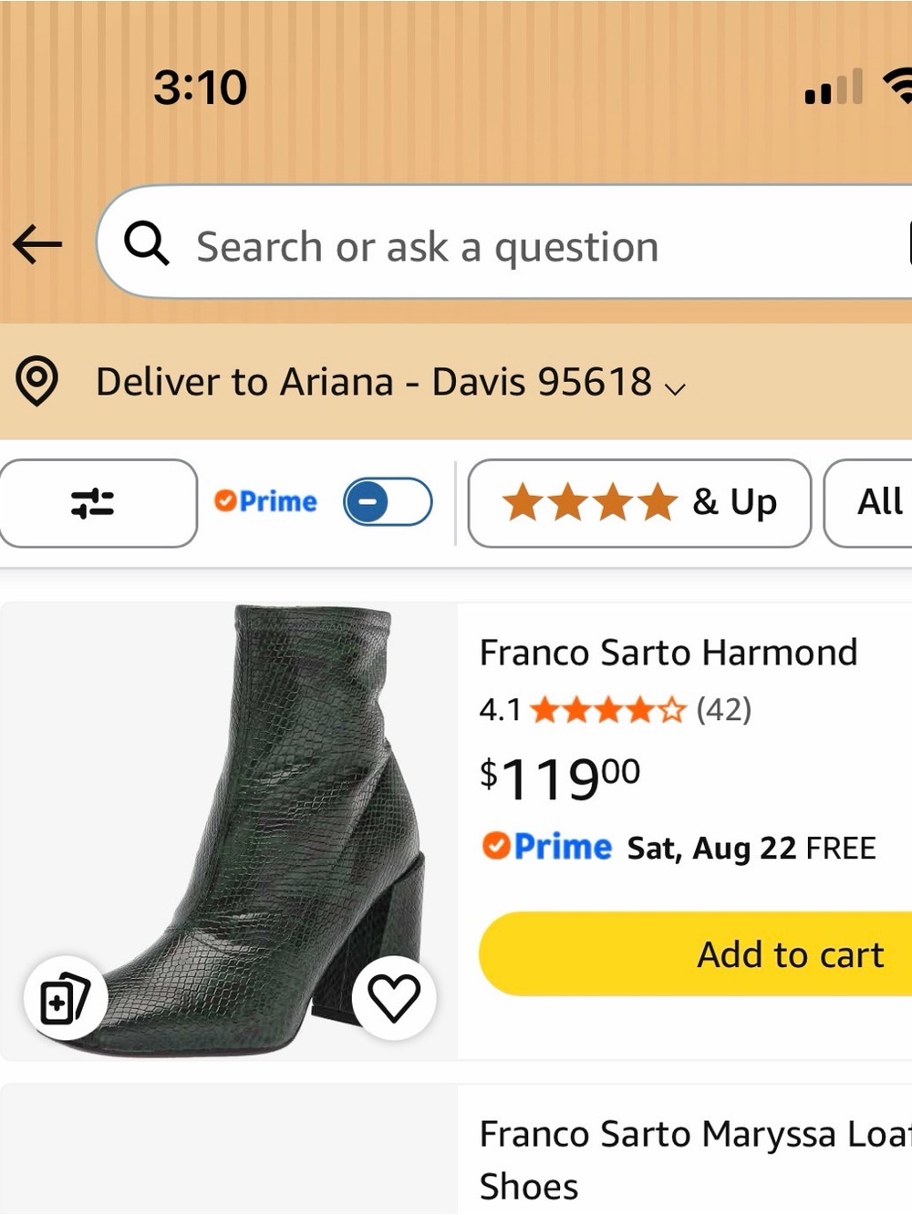 Franco Sarto Harmond Women's Ankle Boot in black